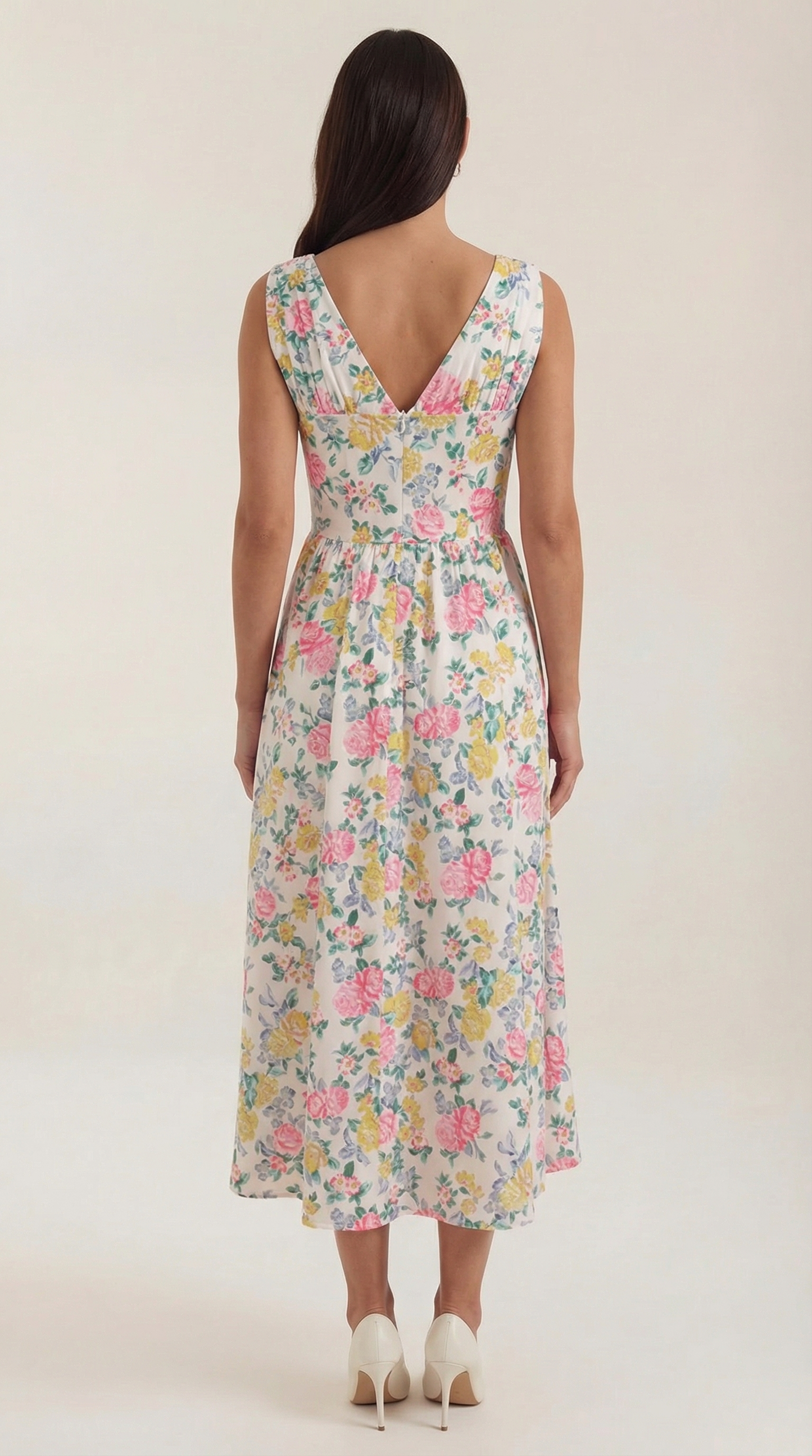 Damen Korsett Midi Sommerkleid