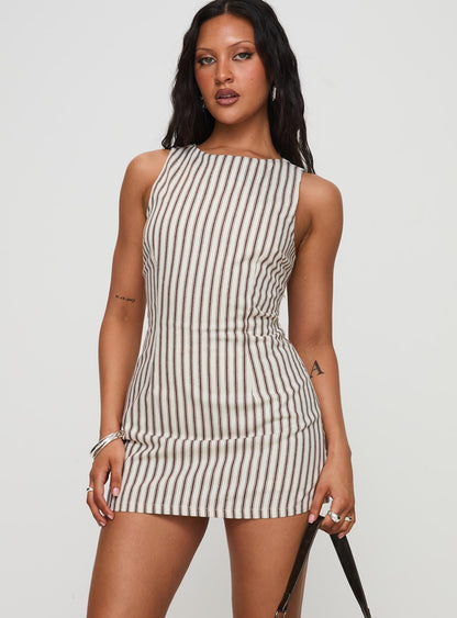 Gestreiftes Mini-Kleid für Damen Lässiges Sommeroutfit
