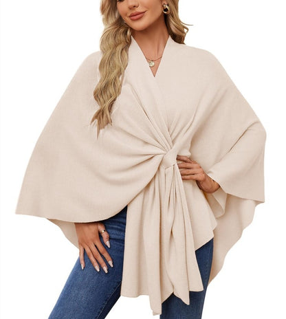 Weicher eleganter Schal-Poncho für gemütlich-schicke Lagenlooks