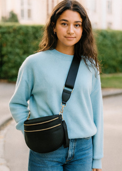 Elegante Leder-Bauchtasche für freihändigen Stil