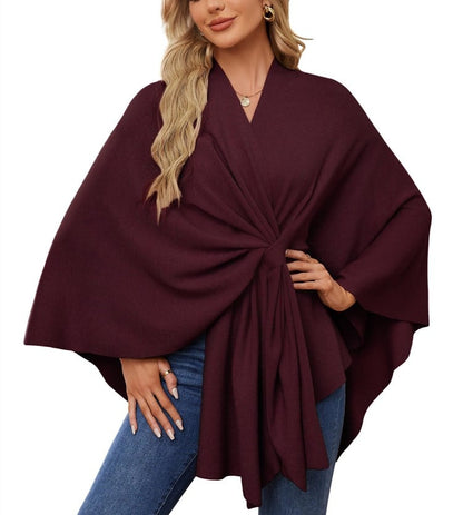 Weicher eleganter Schal-Poncho für gemütlich-schicke Lagenlooks
