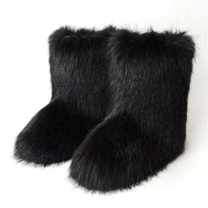 Mattierte Fluff Y2K Retro Stiefel