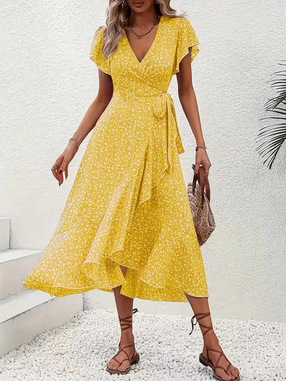Florales Wickelkleid für Damen