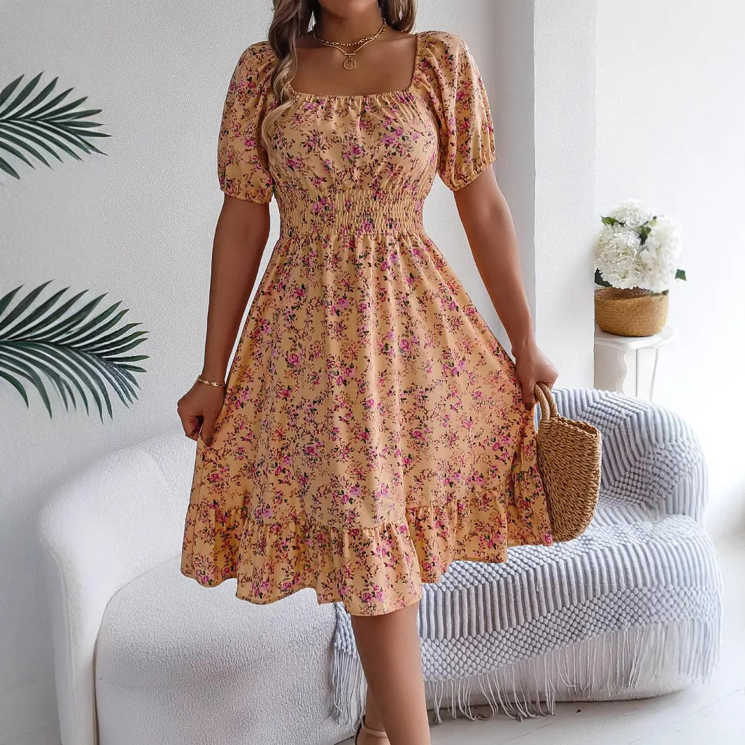 Luisa® | Feminines Blumenkleid mit Puffärmeln