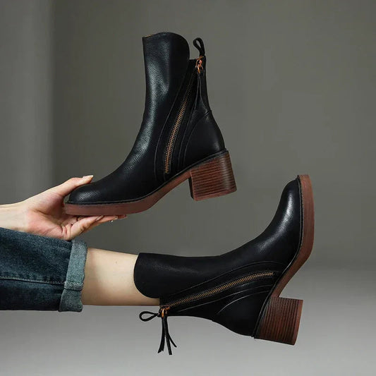 Elegante Leder-Stiefeletten für den Alltag