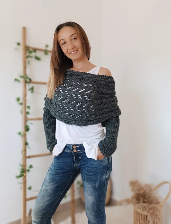 Gemütlicher mehrlagiger weicher Strickschal für Herbst und Winter