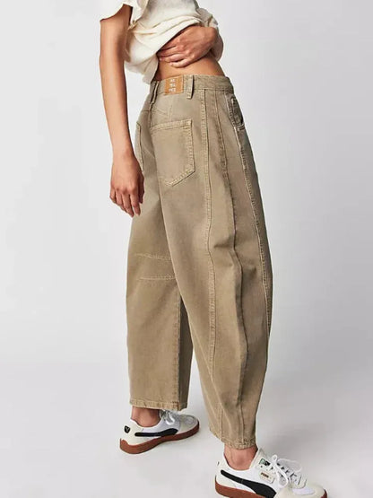 Weite Freizeithose aus Jeansstoff für Damen für den Winter