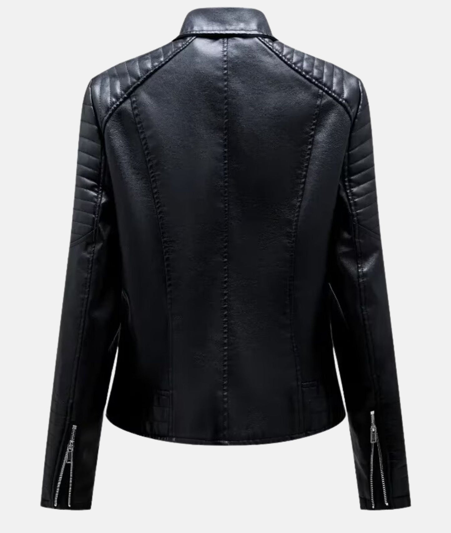 Schicke Damen Bikerjacke aus Kunstleder