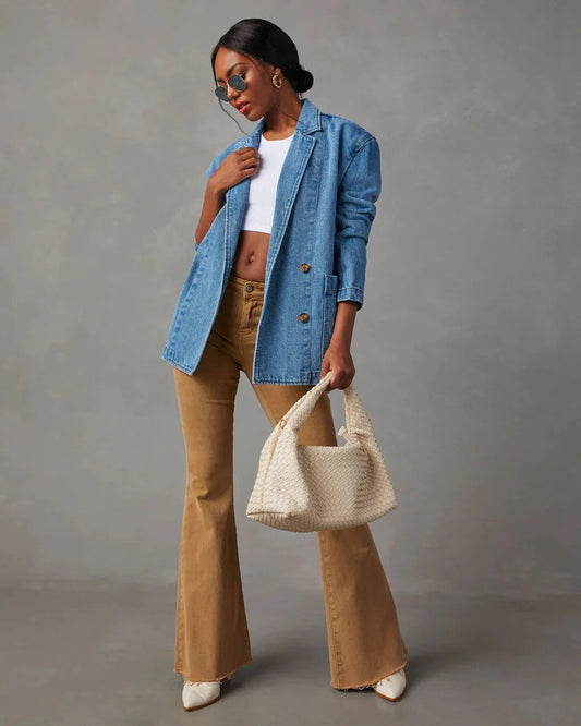 Elegante Damen Jeansblazer-Jacke für stilvolles Layering