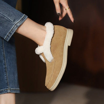 Bequeme Wildleder-Stiefeletten mit Fellfutter zum Hineinschlüpfen