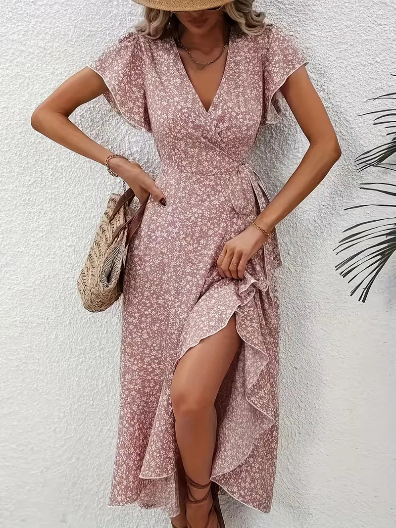 Florales Wickelkleid für Damen