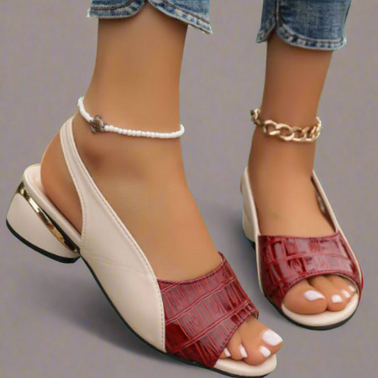 Bequeme Damensandalen mit stabilem Absatz