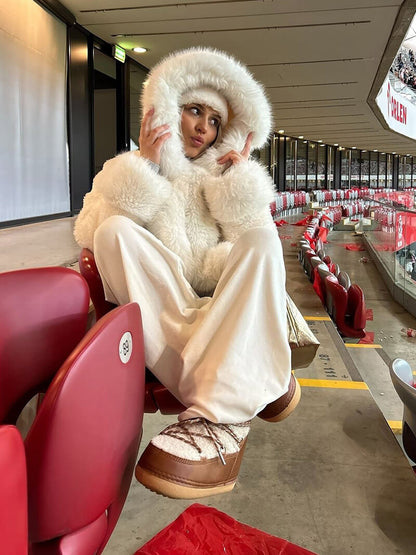 Übergroße Kapuzen-Winterjacke für Damen