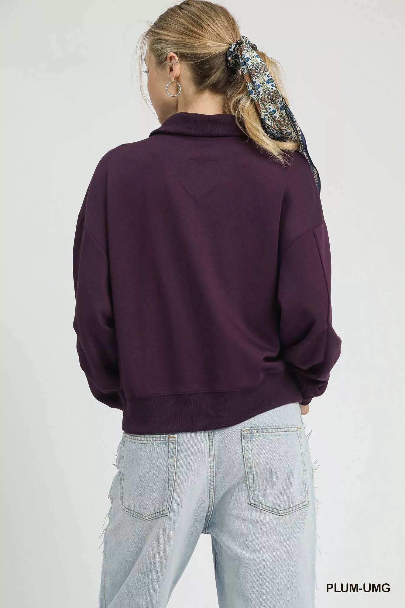 Lässiges gemütliches Halb-Reißverschluss-Pullover-Sweatshirt