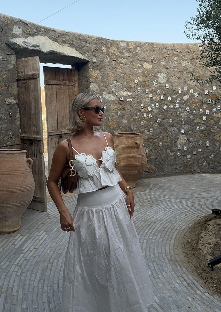 Damen Weiße Fließende Arabella Bluse