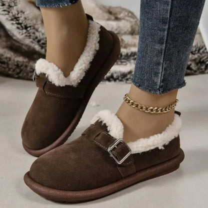 Gemütliche, mit Fleece gefütterte Slipper mit Schnallenriemen