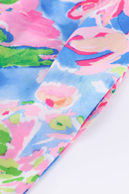 Floral bestickter Jumpsuit mit quadratischem Ausschnitt und Taschen