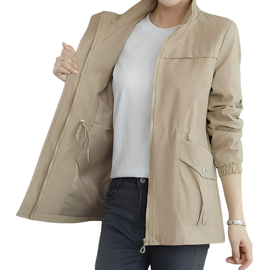 Schicke leichte Damenjacke mit verstellbarem Taillendetail