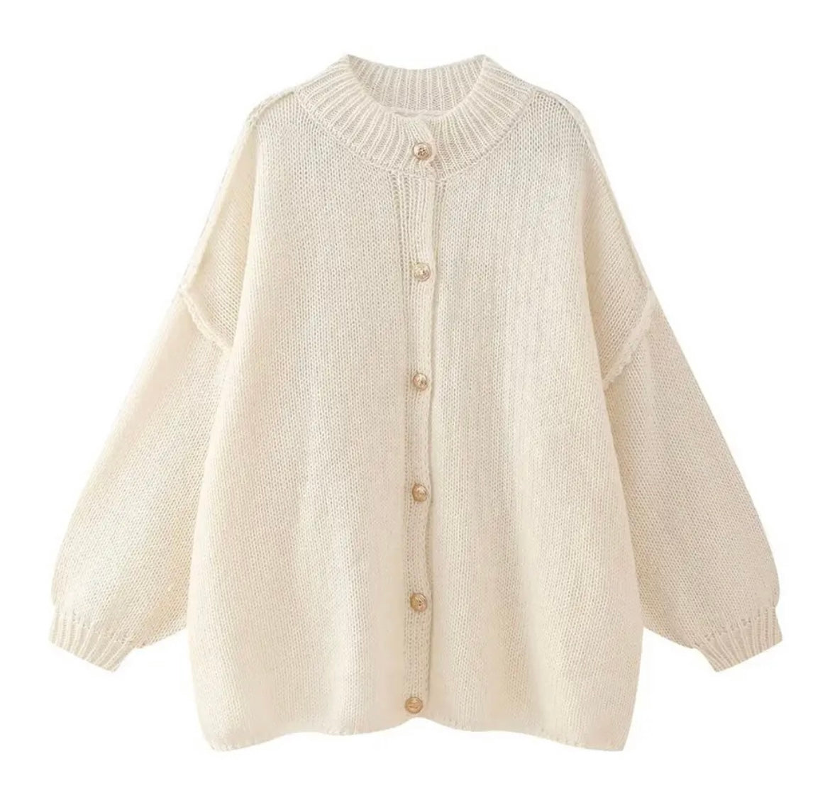 Gemütlicher übergroßer Strickcardigan-Pullover