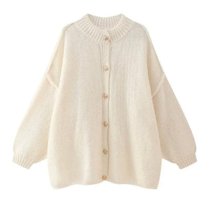 Gemütlicher übergroßer Strickcardigan-Pullover