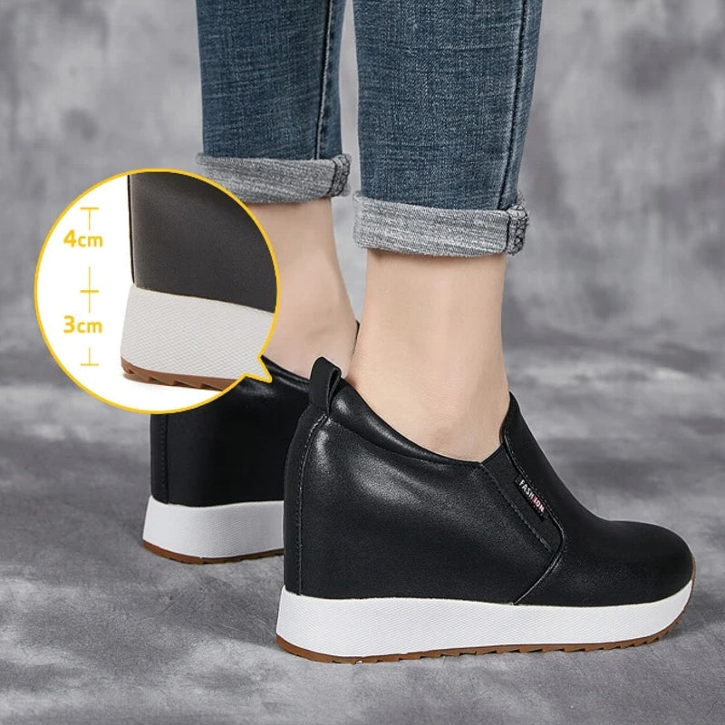 Schicke Stiefeletten aus echtem Leder mit Blockabsatz