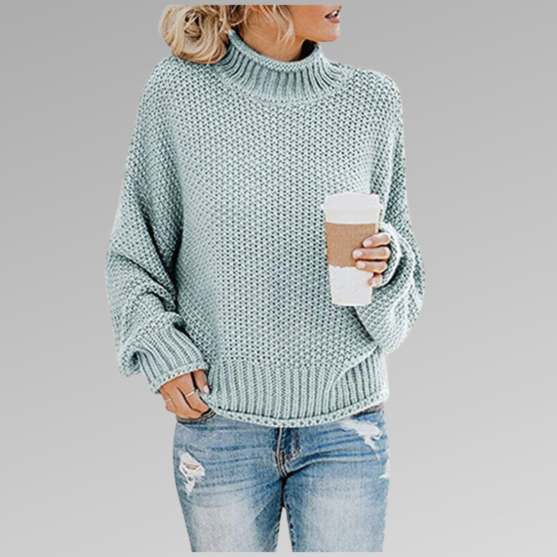 Gemütlicher Pullover mit hohem Kragen