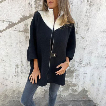 Schicke bicolor lange Jacke für elegante Lagenlooks