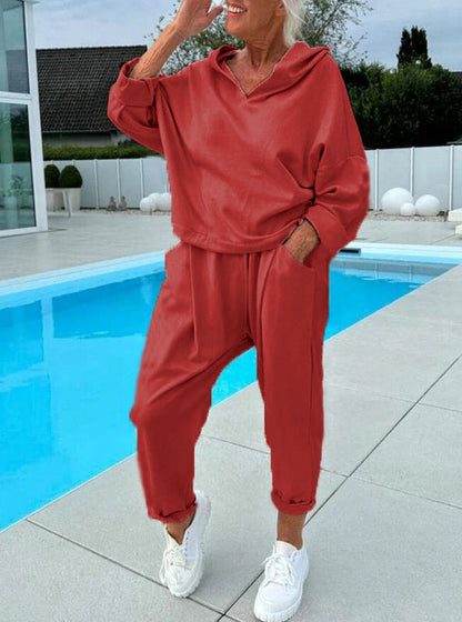 Damen Zweiteiliges Oversize-Sweatshirt-Set