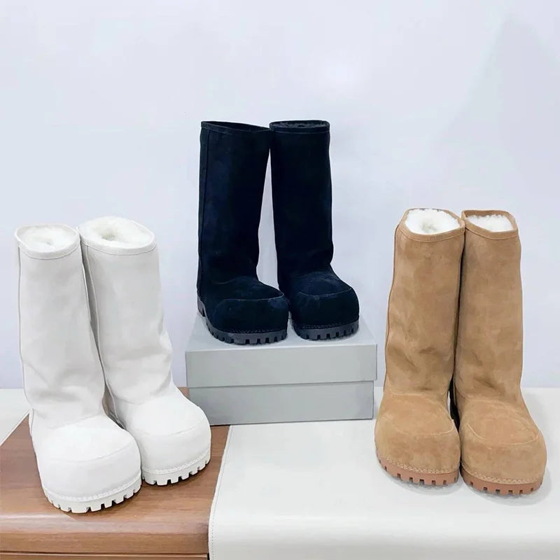 Klobige Plateauboots mit Knöchel hoch