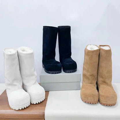 Klobige Plateauboots mit Knöchel hoch