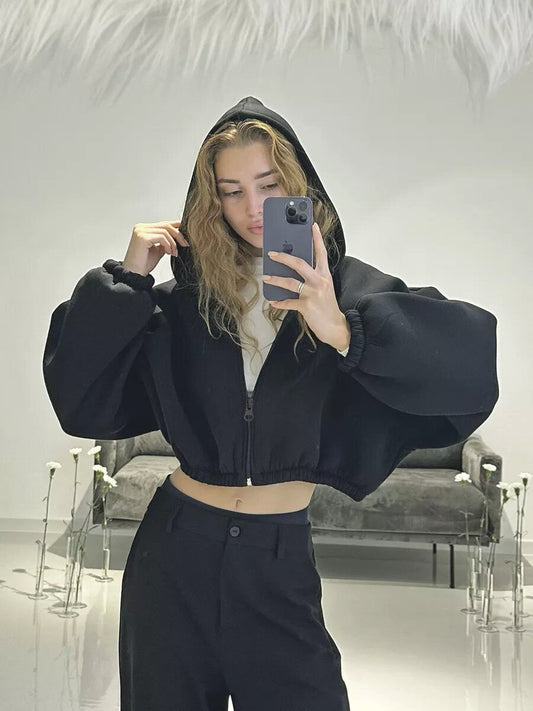 Lässige leichte kurze Sport-Hoodie-Jacke