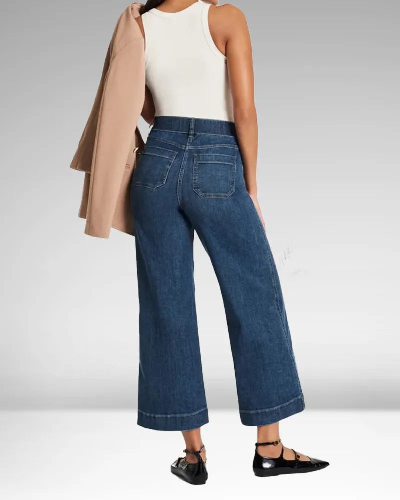 High Waist Weite Bein Jeans für Damen