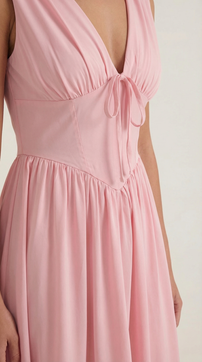 Damen Korsett Midi Sommerkleid