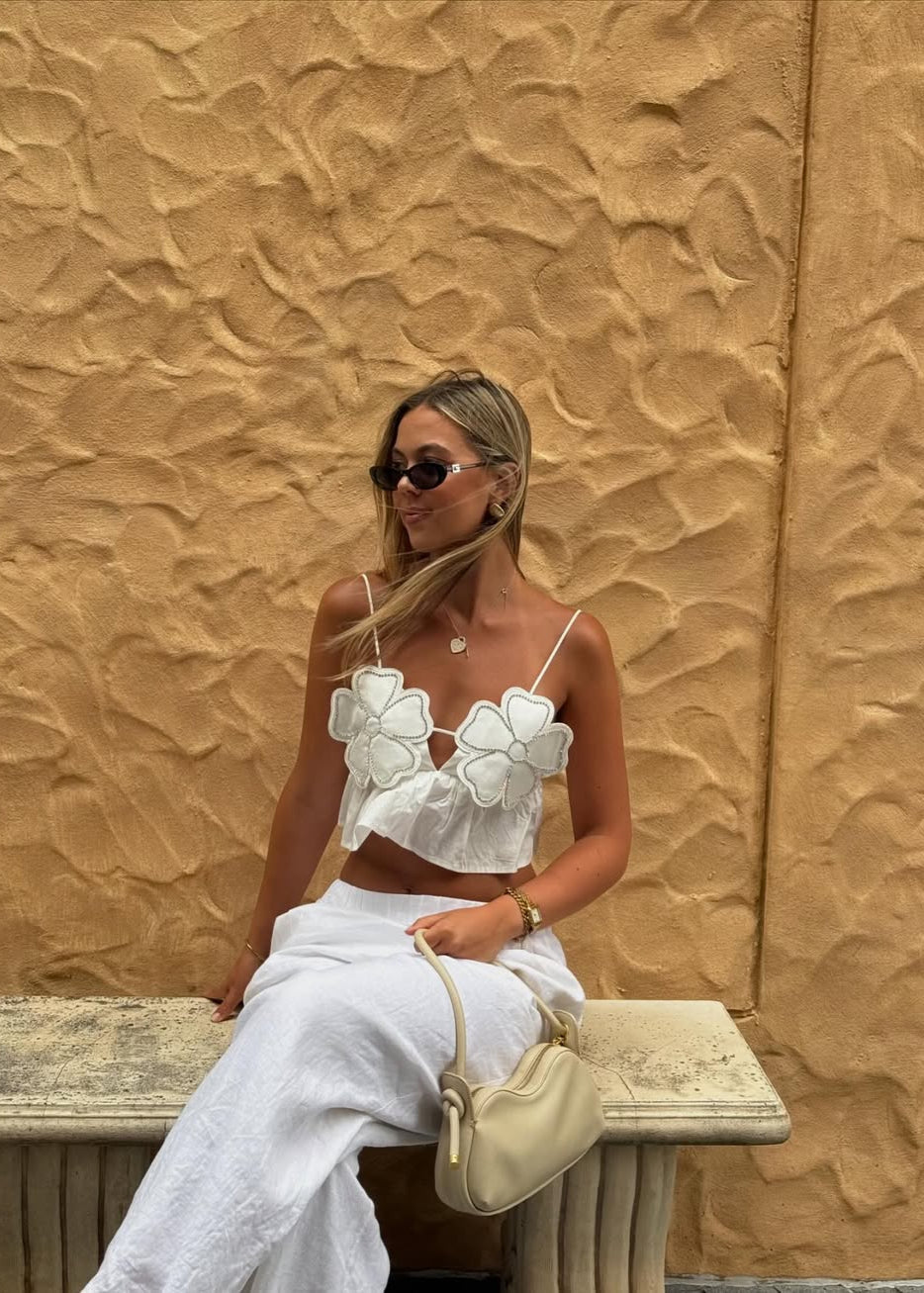 Damen Weiße Fließende Arabella Bluse