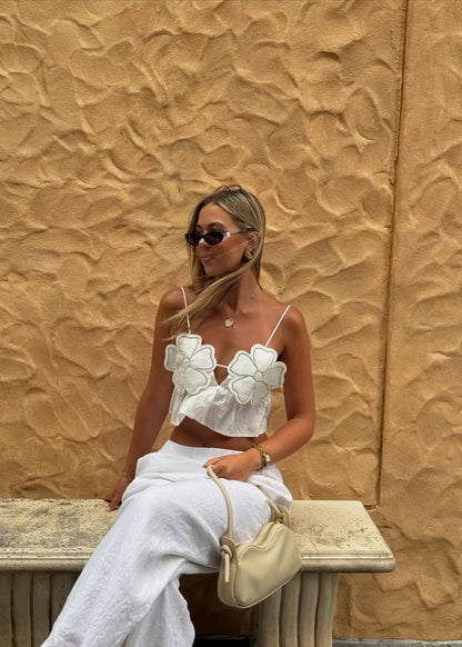 Damen Weiße Fließende Arabella Bluse