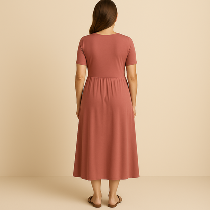 Irene® | Midikleid mit V-Ausschnitt und fließender Silhouette