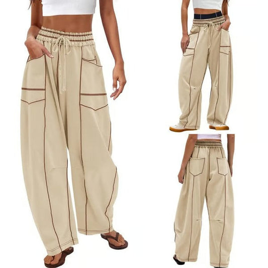 Bequeme Lounge-Sweatpants mit weitem Bein und Taschen
