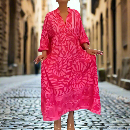 Locker sitzendes bedrucktes Freizeitkleid für Damen