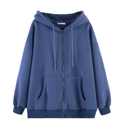 Übergroßer Kapuzenpullover im koreanischen Stil in Uni-Farbe