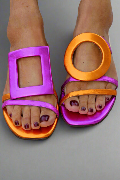 Colorblock Offene Freizeit-Sandalen