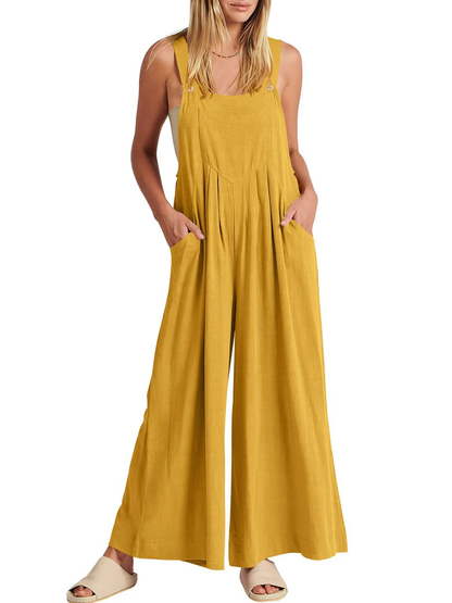 Lässiger Overall mit festen Riemen und Knöpfen