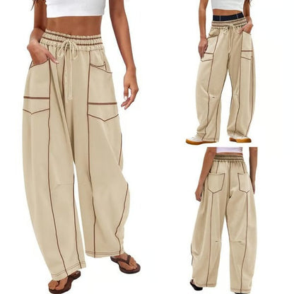 Bequeme Lounge-Sweatpants mit weitem Bein und Taschen