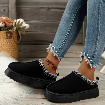Gemütliche Knöchelstiefel mit Keilabsatz und Kunstfellfutter