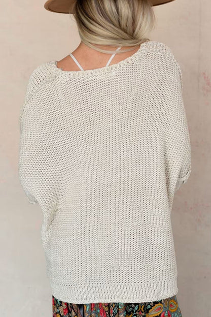Gemütlicher Grobstrick Pullover mit Rundhalsausschnitt