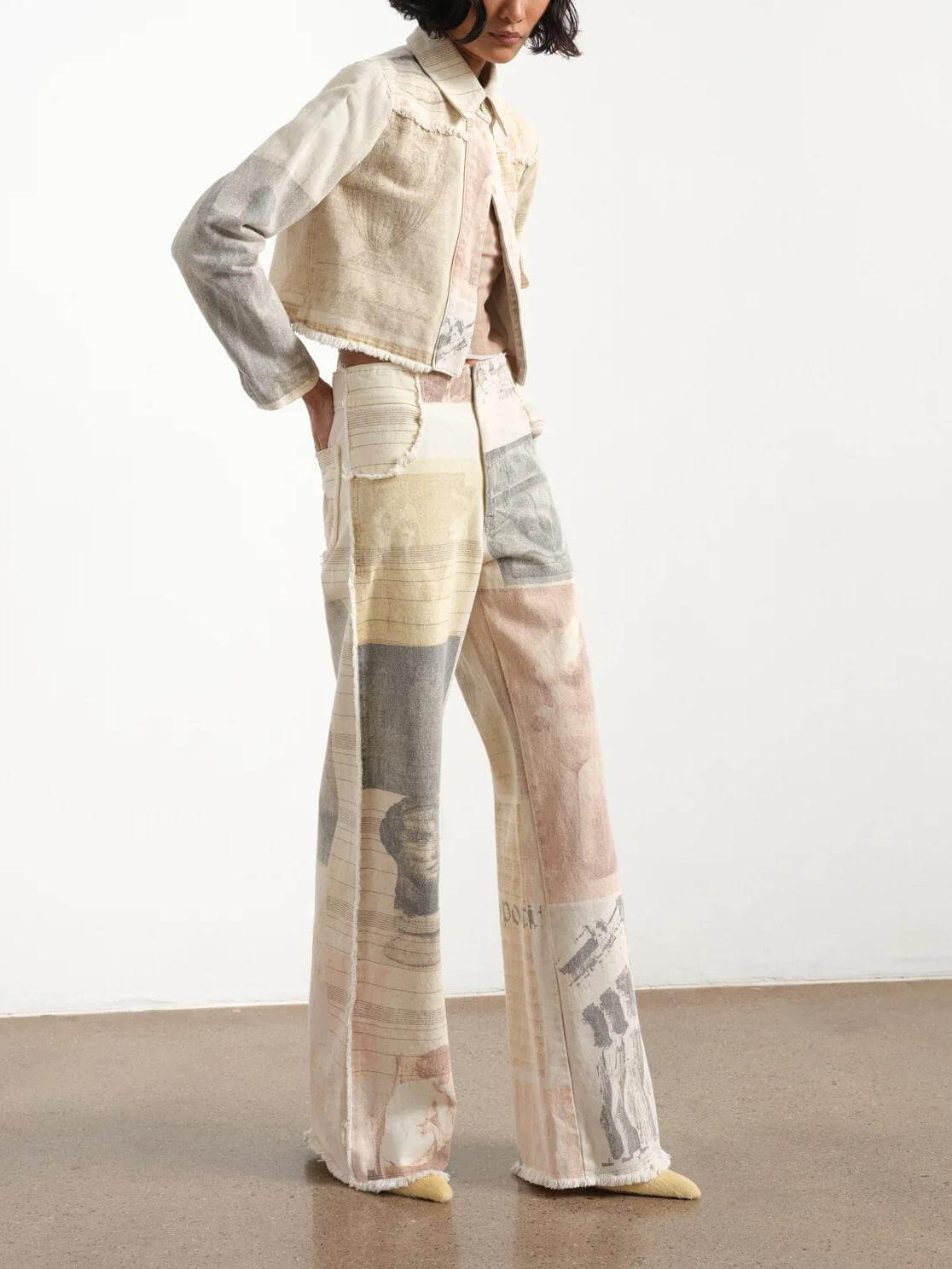 Alma Damen High-Rise Jeans mit weitem Bein
