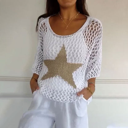Boho Häkelstrick Netzoberteil