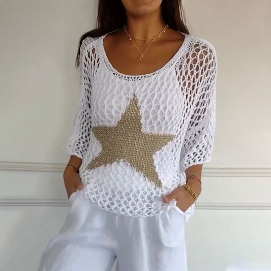 Boho Häkelstrick Netzoberteil