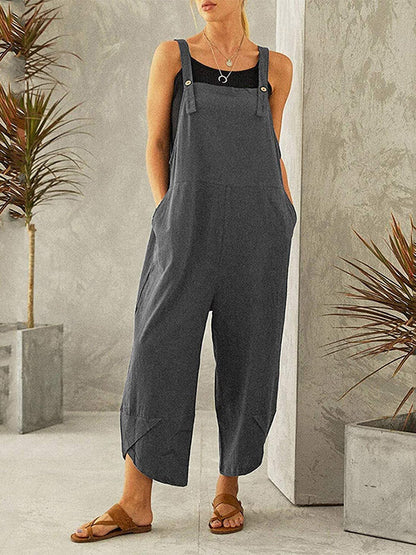 Damen Lässiger Overall mit Knöpfen