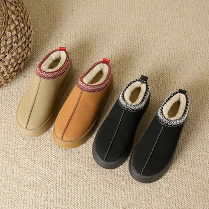 Gemütliche Knöchelstiefel mit Keilabsatz und Kunstfellfutter