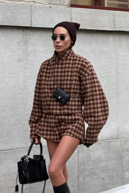 Vintage Hahnentritt Zweiteiler Set